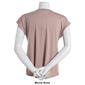 Juniors Pink Rose Highline Jersey Knit Twist Front Tee - image 2