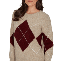Plus Size Skye’s the Limit Fashion Essentials Argyle Sweater