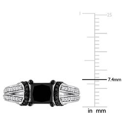 Sophia B 2 1/4ctw. Black & White Princess Diamond Statement Ring