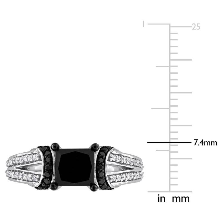 Sophia B 2 1/4ctw. Black & White Princess Diamond Statement Ring