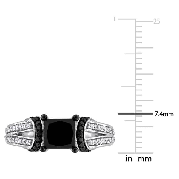 Sophia B 2 1/4ctw. Black & White Princess Diamond Statement Ring