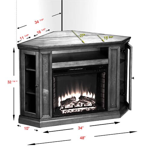 Southern Enterprises Warm Cherry Media Electric Fireplace