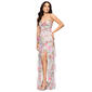 Juniors Blondie Nites Floral Mesh Tier Lace Up Back A-Line Dress - image 5