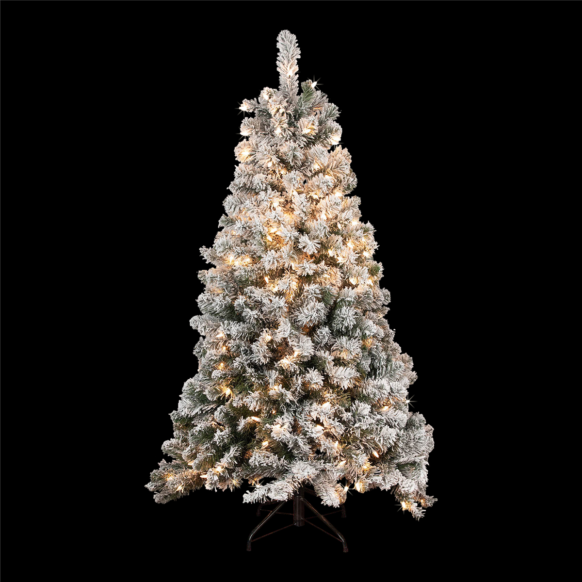 Northlight 4.5ft. Pre-Lit Flocked Winema Pine Christmas Tree
