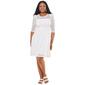 Womens Rabbit Rabbit Rabbit Puff Sleeve Illusion Neck Lace Dress - image 1