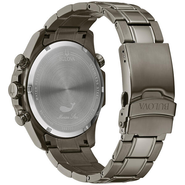 Mens Bulova Marine Star Grey IP Chrono Bracelet Watch - 98B350