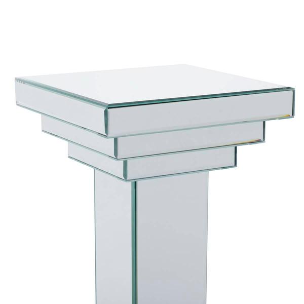 9th & Pike® Silver Wood Glam Pedestal Table