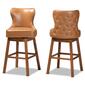 Baxton Studio Gradisca Brown Wood 2pc. Swivel Bar Stool Set - image 2
