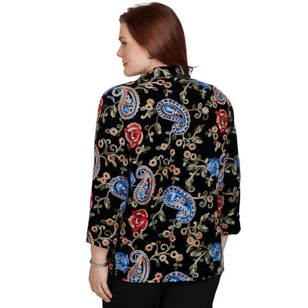 Petite Alfred Dunner Dinner Theater Paisley Two in One Blouse