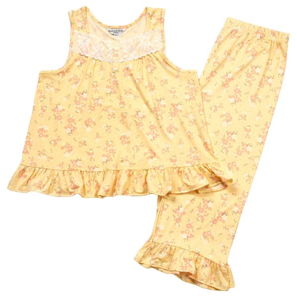 Womens Elizabeth & Nicole Sleeveless Floral Ruffle Tank Set - image 