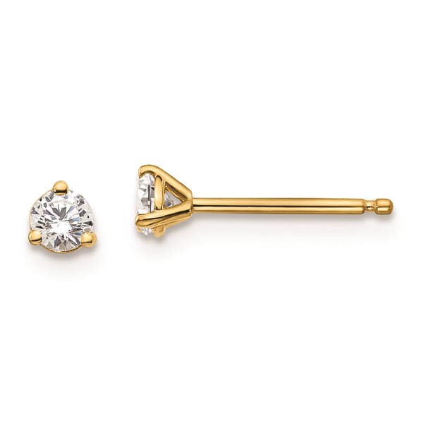 Pure Fire 14kt. Yellow Gold Certified 1/5ctw. Diamond Earrings - image 