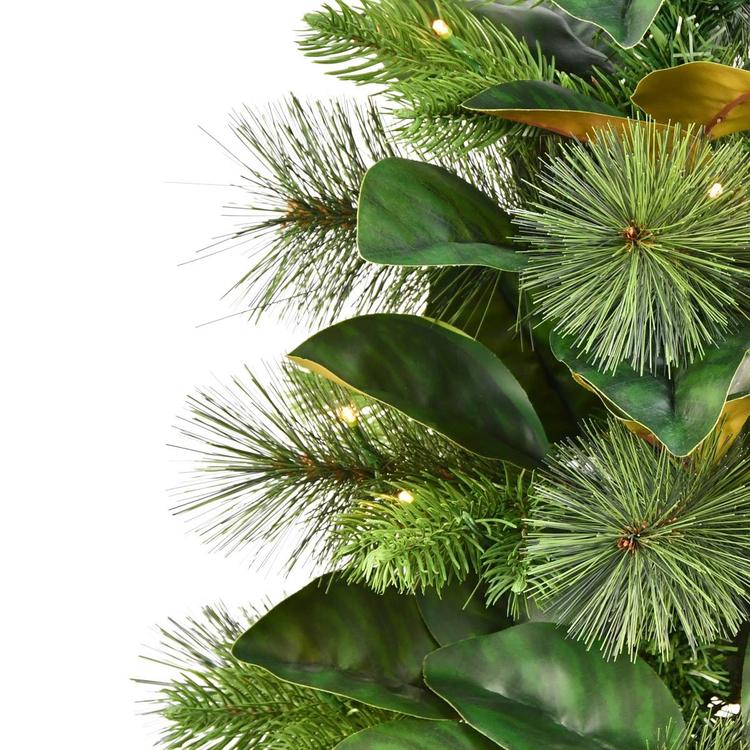 Puleo International 3ft. Pre-Lit Magnolia Leaf Christmas Tree