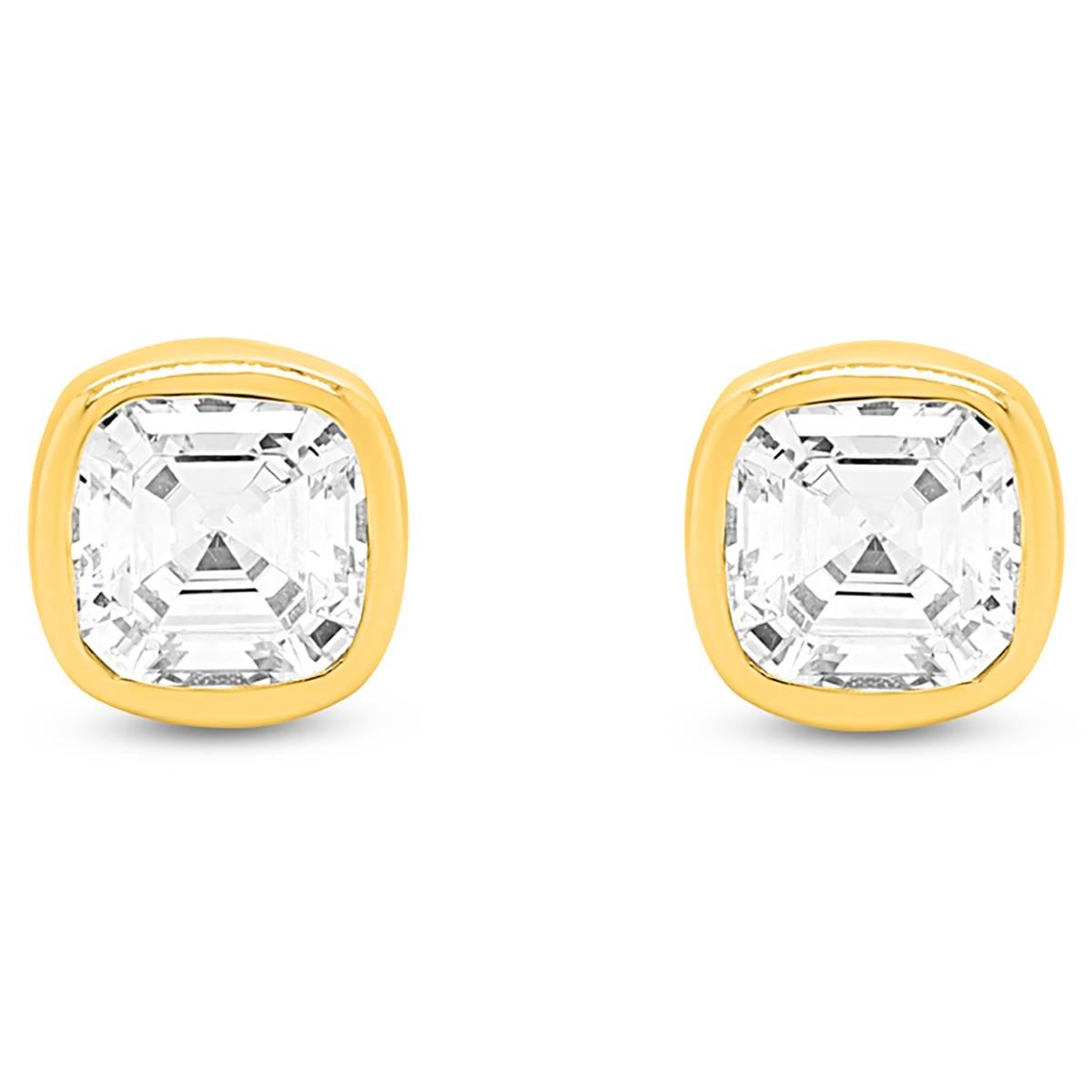 Nova Star® Gold Plated Sterling Silver Lab Grown Diamond Earrings