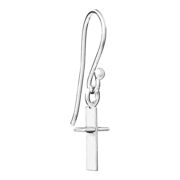 Athra Sterling Silver Cross Drop Earrings