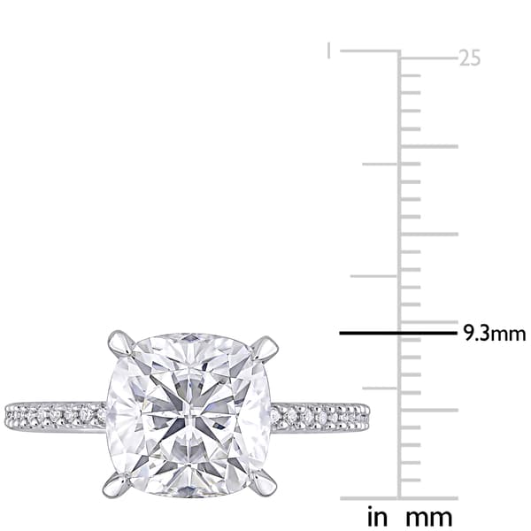 Gemstone Classics™ 14kt. White Gold Moissanite & Diamond Ring