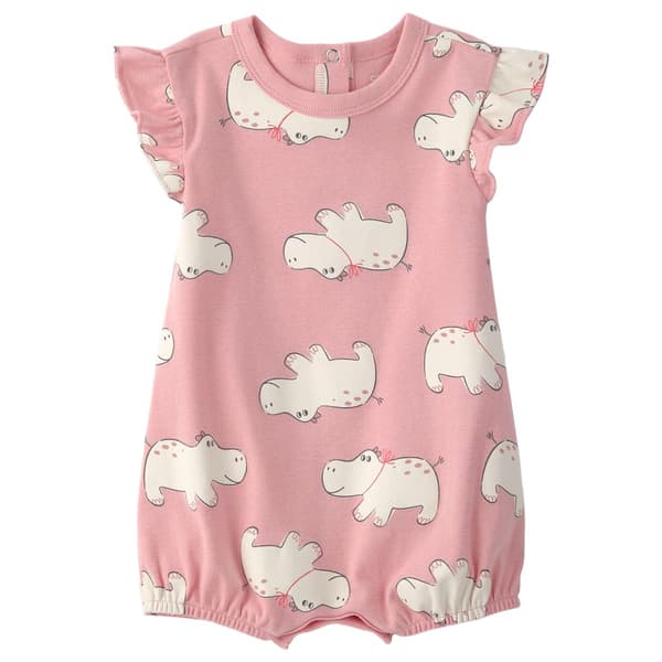 Baby Girl (NB-24M) Carter''s Ig Pink Hippo Print Romper - image 