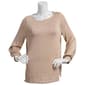 Womens NY Collection Long Sleeve Solid Metallic Hacci Blouse - image 1