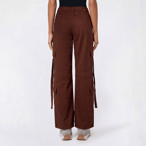 Juniors Celebrity Pink Baggy Strap Pocket Cargo Wide Leg Pants