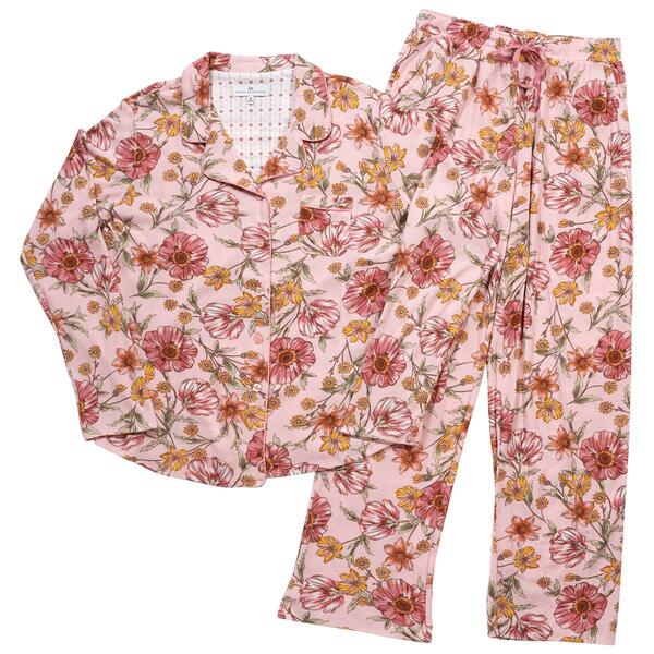 Womens Karen Neuburger Notch Collar Floral Pajama Set - image 