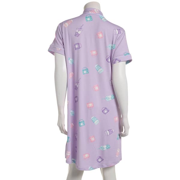 Womens Derek Heart Sunshine Coffee Notch Collar Nightshirt