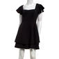 Juniors Crystal Doll Flutter Sleeve Square Neck Double Tier Dress - image 1