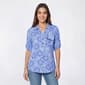 Petite Emily Daniels Roll Tab Elbow Sleeve Medallion Blouse - image 1
