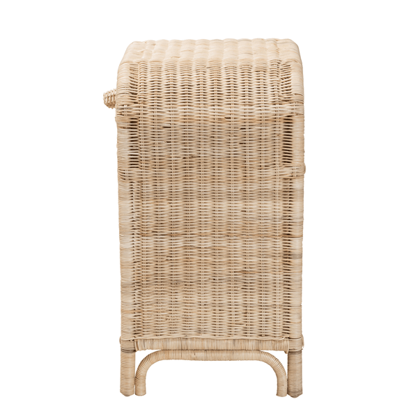 Baxton Studio Magni Modern Bohemian Rattan 1-Drawer Nightstand
