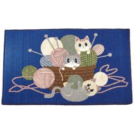 Nourison Cats Yarn Basket Accent Rug
