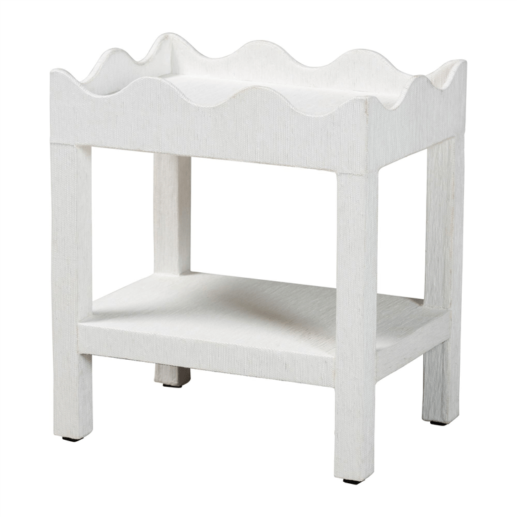 bali & pari Sebastian Grasscloth Scalloped End Table