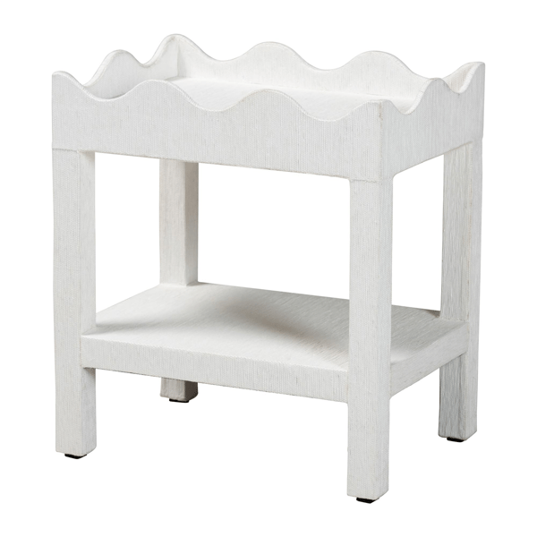 bali & pari Sebastian Grasscloth Scalloped End Table - image 