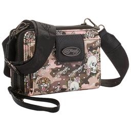 Womens Ed Hardy Ella Camo Crossbody Wallet
