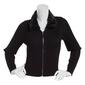 Juniors No Comment Faux Fur Collar Zip Front Cardigan - image 1