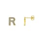 Accent Gold Diamond Accent Initial R Stud Earrings - image 1
