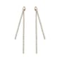Crystal Colors Rhodium Plated Two Chain Crystal Linear Earrings - image 1