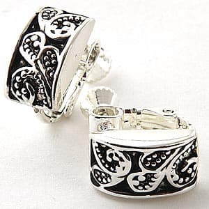 Napier Silver Paisley Clip On Stud Earrings