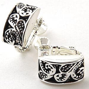 Napier Silver Paisley Clip On Stud Earrings - image 