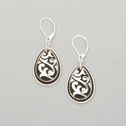 Napier Antique Silver-Tone & Jet Teardrop Earrings