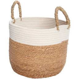 Prestige Patio Medium Cream Cotton Rope & Seagrass Basket