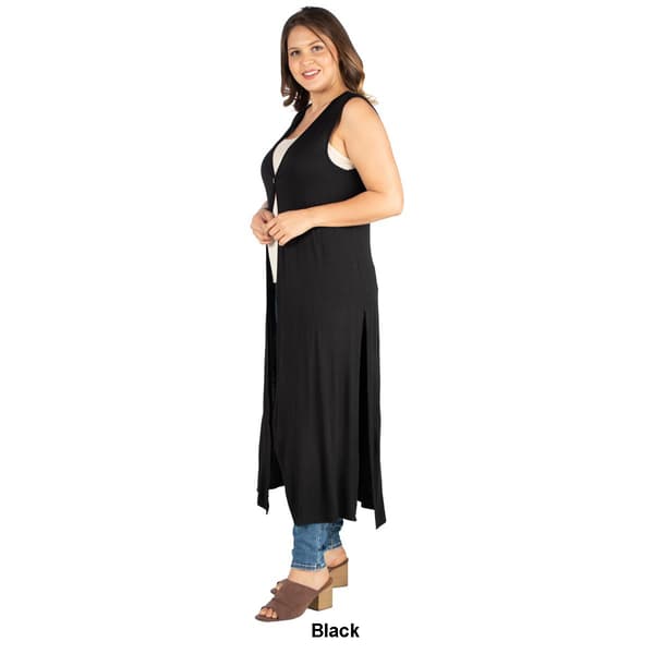 Plus Size 24/7 Comfort Apparel Cardigan Duster Vest