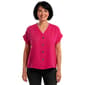 Womens Cocomo Short Sleeve Button Front Airflow Floral Blouse - image 1