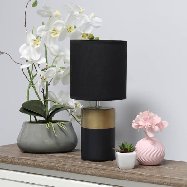 Simple Designs 2-Toned Basics Table Lamp w/Drum Shade