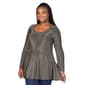Plus Size 24/7 Comfort Apparel Long Sleeve Shimmery Tunic Top - image 3
