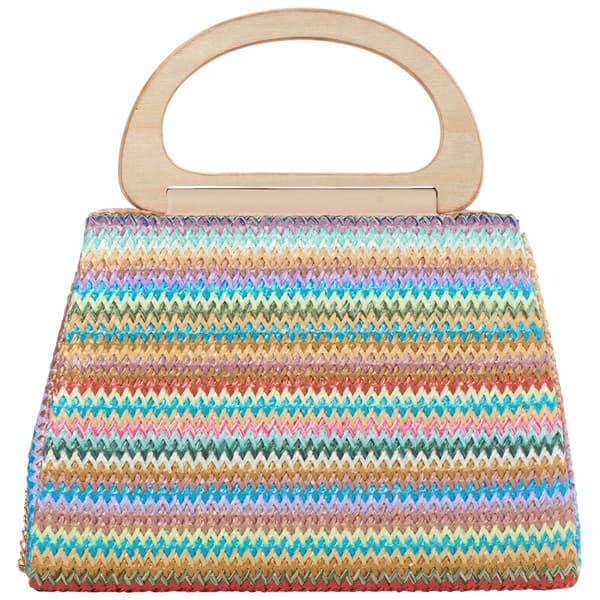D''Margeaux Bright Straw Stripes Evening Bag