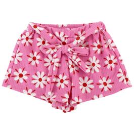 Girls &#40;7-12&#41; Dream Girl Tie Front Crinkle Knit Daisy Shorts