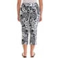 Womens Zac & Rachel Pull On Black Floral Millennium Capris - image 2