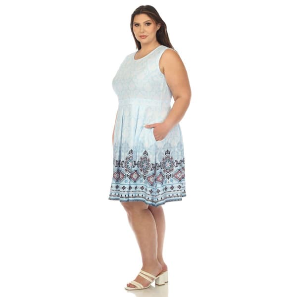 Plus Size White Mark Fit & Flare Knee Length Dress
