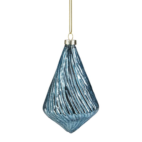 Northlight Seasonal Blue Glitter Swirl Glass Christmas Ornament