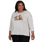 Plus Size Alfred Dunner Classics 3/4 Sleeve Santa Cat Tee - image 3