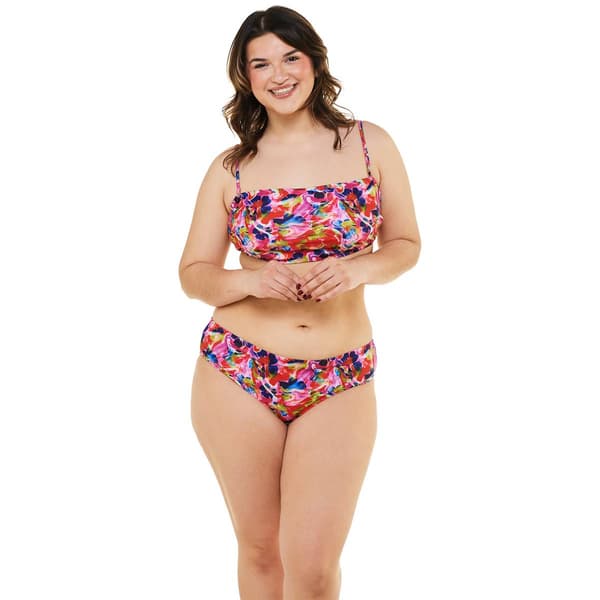 Juniors Plus YMI(R) 2pc. Ocean Bloom Bandeau Bikini Swim Set
