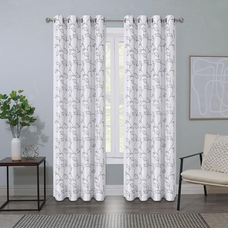 Sunshield Remington-E 100% Blackout Embroidered Curtains
